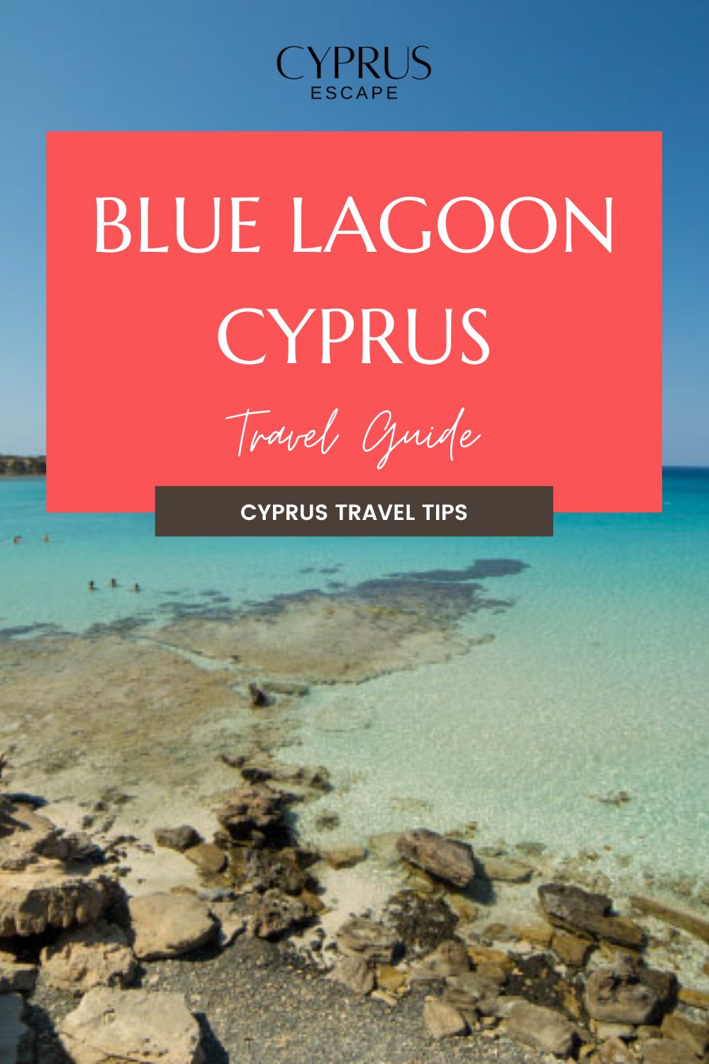 pinterest image for an article about blue lagoon in cyprus