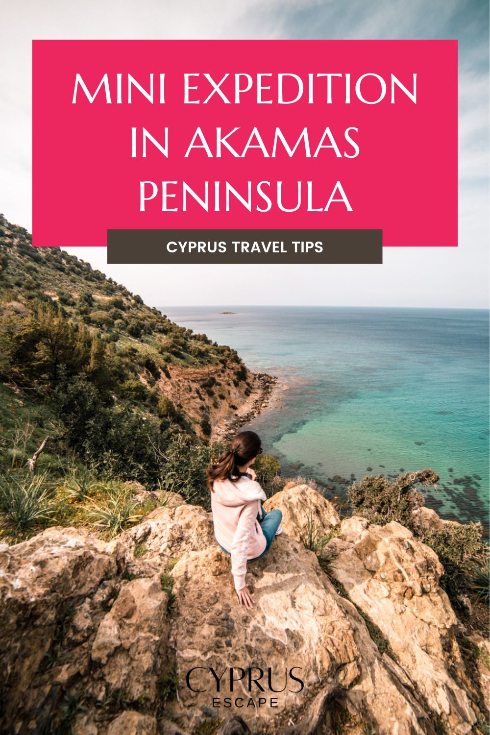 pinterest image for an article about mini expedition in akamas peninsula
