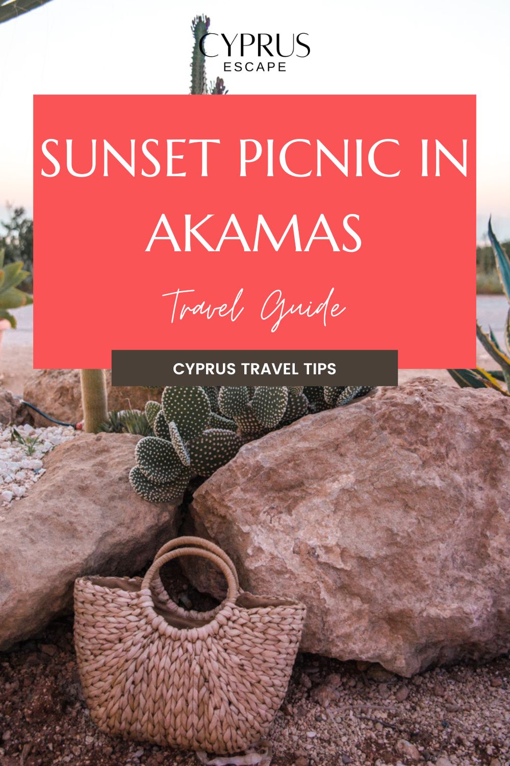 Pinterest Image for an Article About Sunset Picnic in Akamas