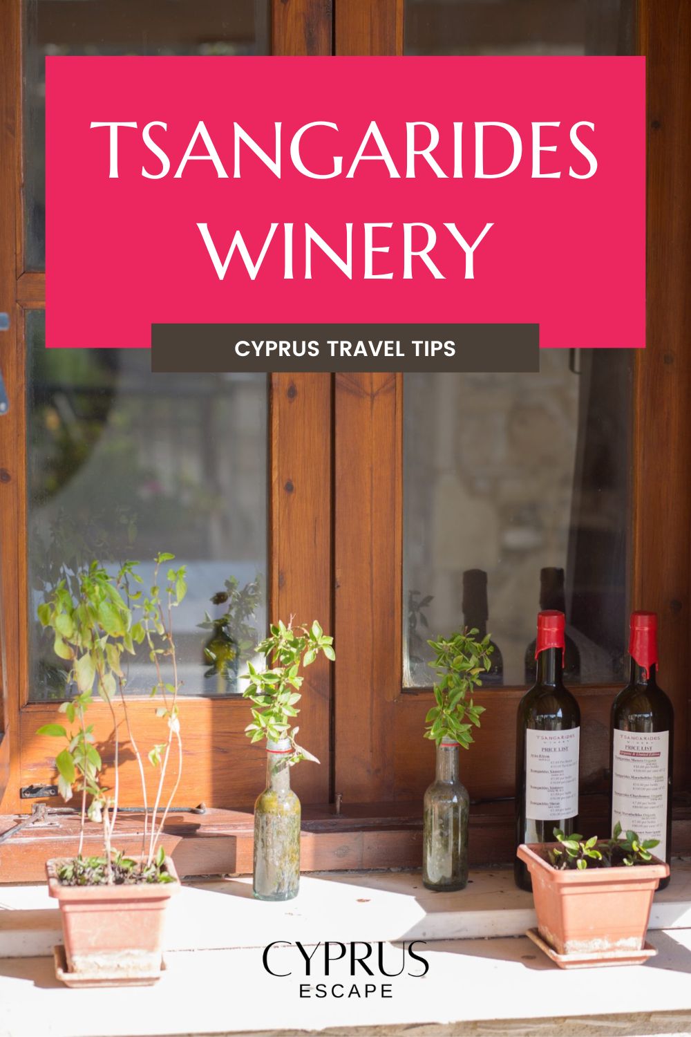 pinterest image for an article about tsangarides winery