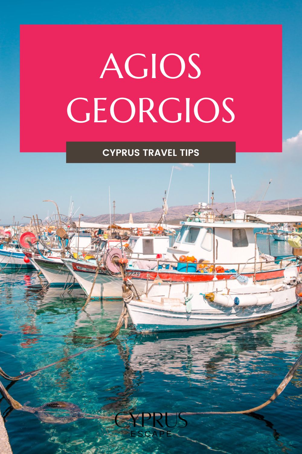 pinterest image for an article about agios georgios