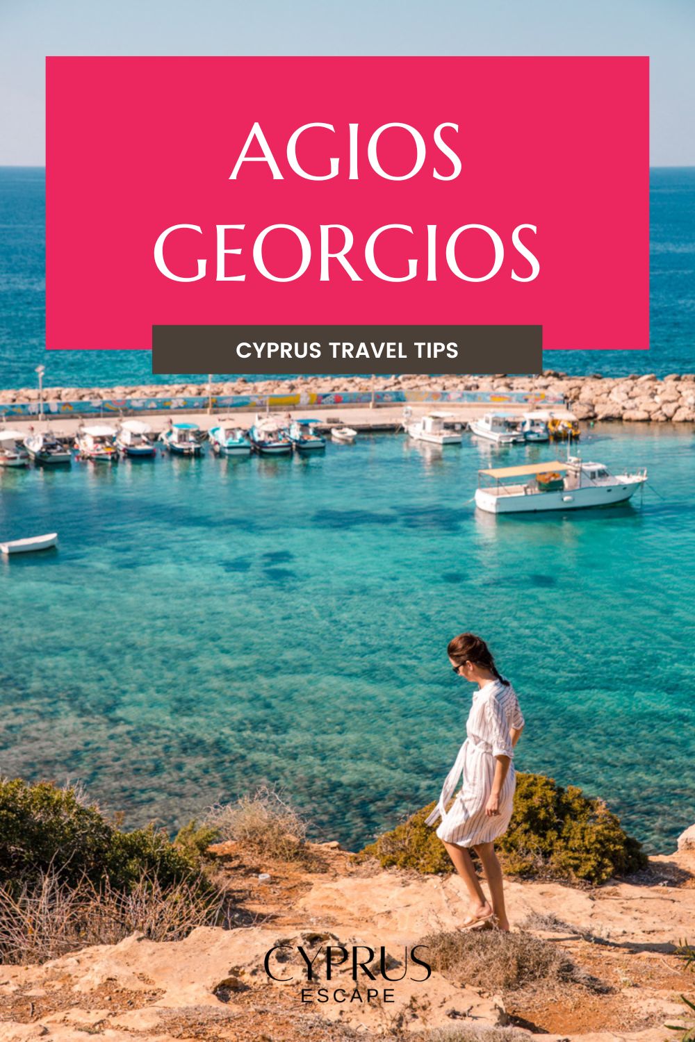 pinterest image for an article about agios georgios