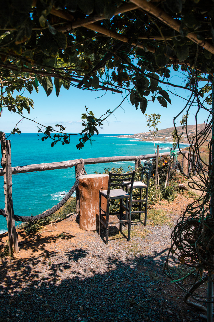coastline cafeteria on the road to Kato pyrgos with beautiful sea views