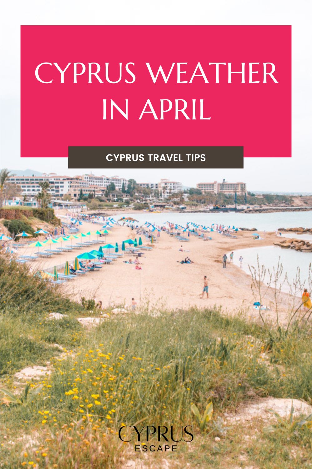 pinterest image for an article about cyprus weather in april