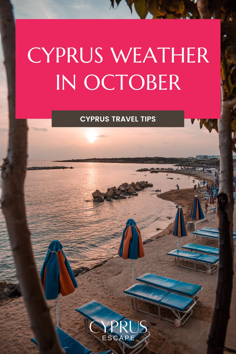 pinterest image for an article about cyprus weather in october