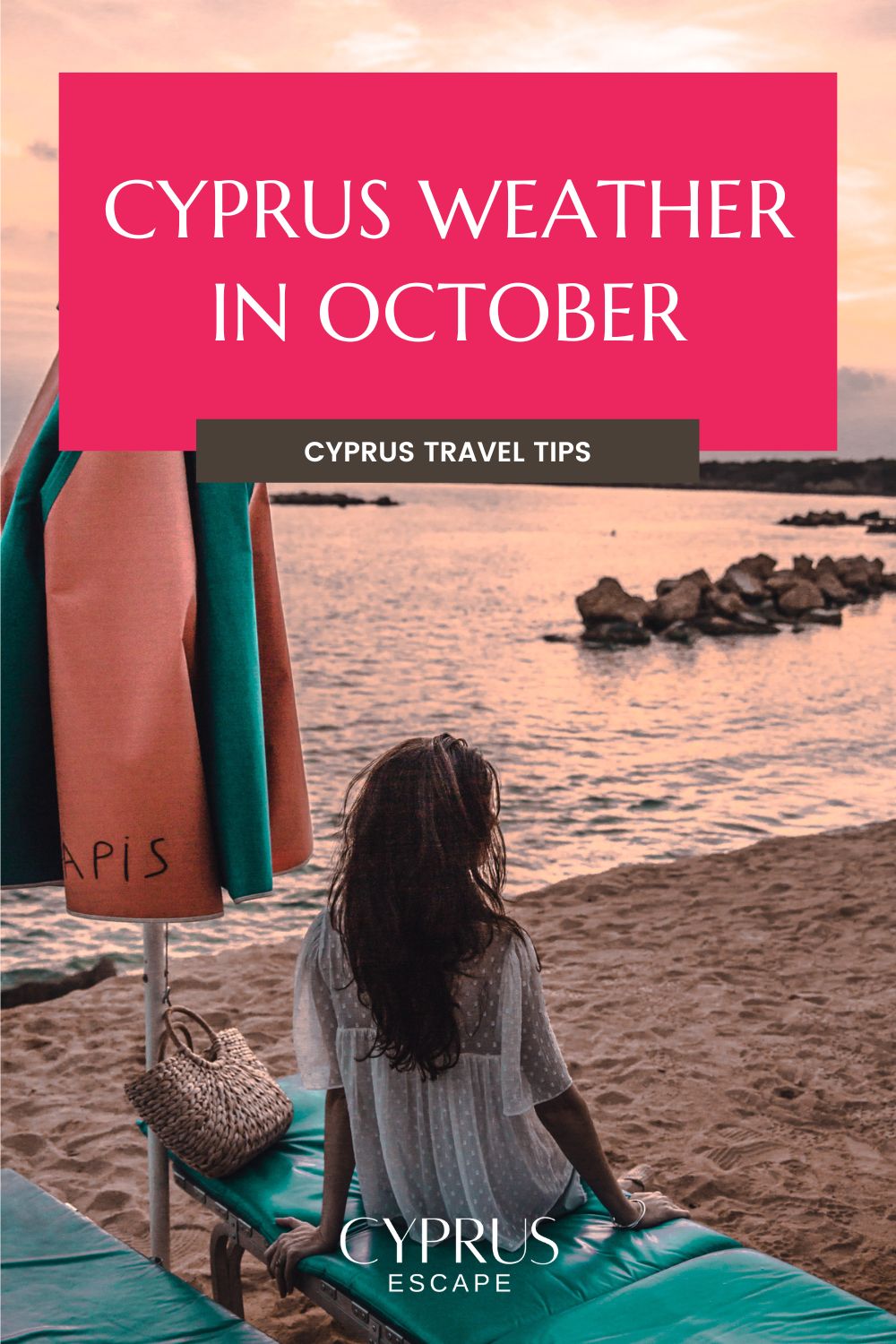 pinterest image for an article about cyprus weather in october