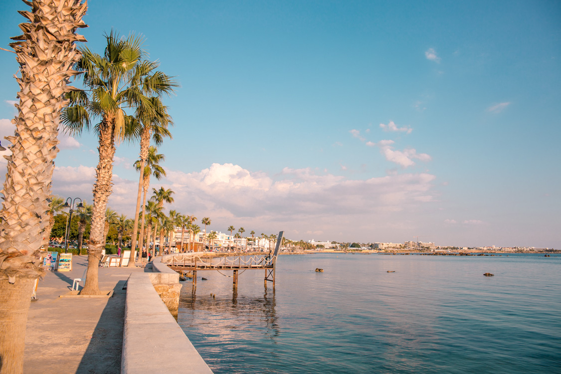 seaside view of Paphos Harbour, Cyprus