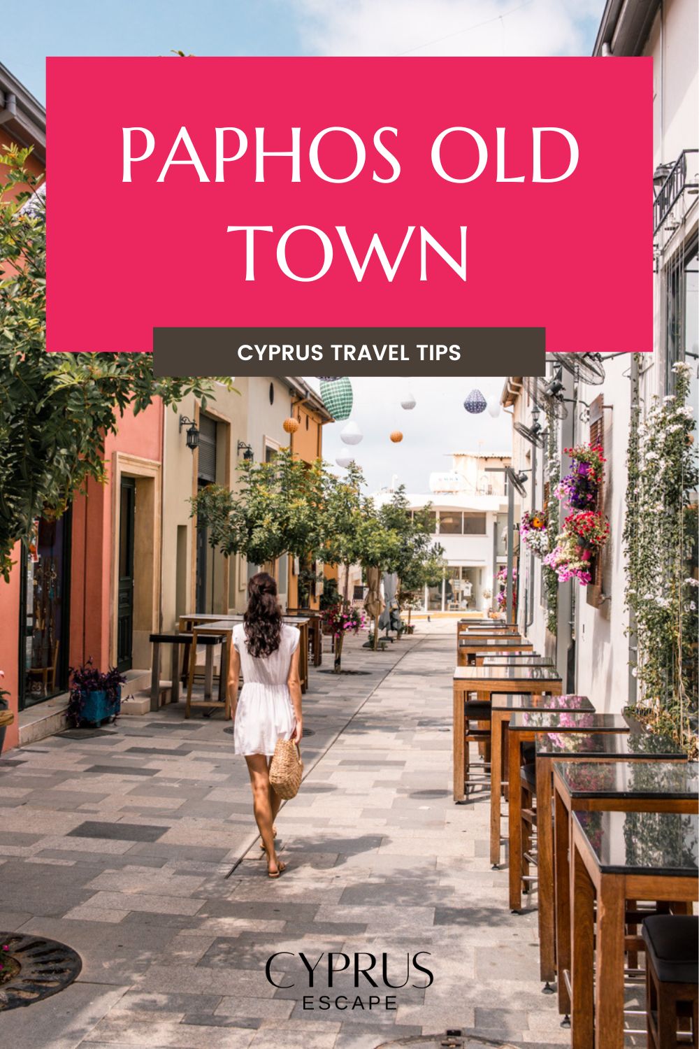 pinterest image for an article about paphos old town