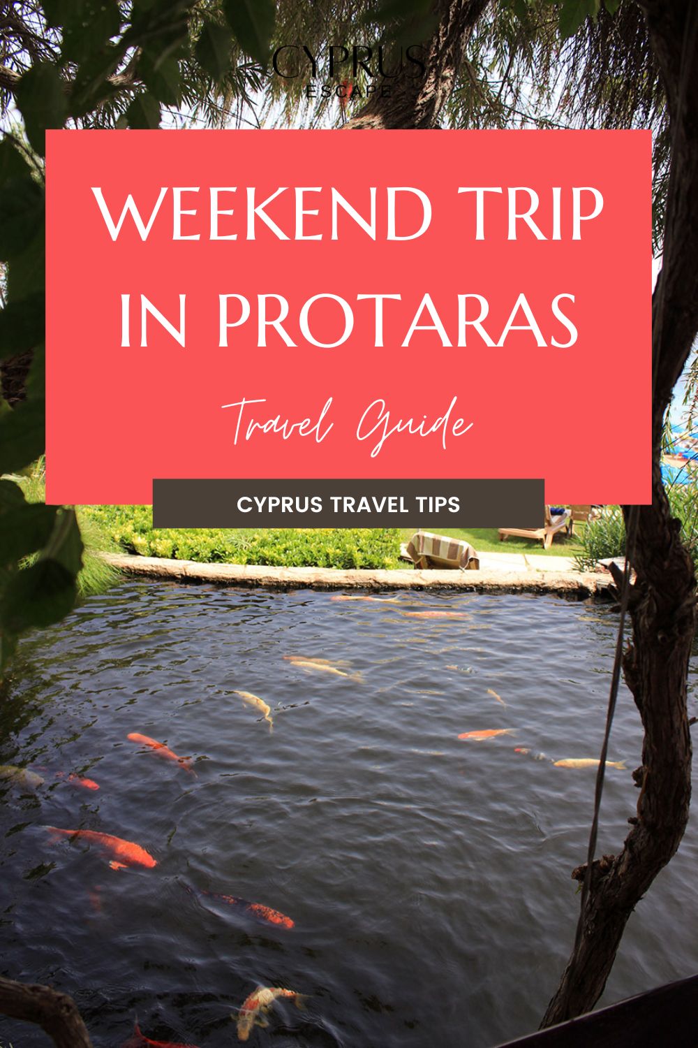 a pinterest post for an article about weekend trip in protaras